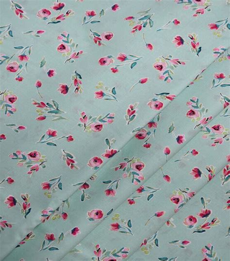 pink cotton with metallic print fabric|Modern Monet Pink Floral on Teal Premium Metallic Cotton Fabric.